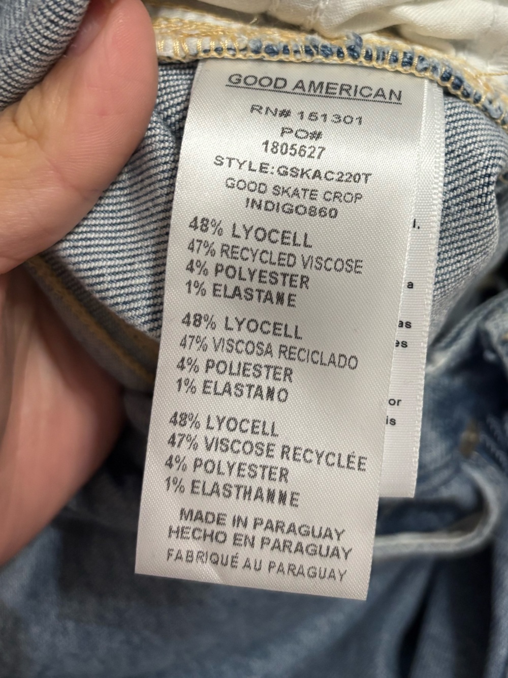 Good American Good Skate Crop High Rise Jeans Size 6 - Picture 5 of 5